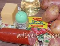 Рецепт тушеной картошки с овощами и сосисками в мультиварке Жаркое с сосисками в мультиварке